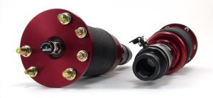 Acura TSX Air Suspension Kit - Front - Air Lift - Performance, 30-Level Adjustable, Sleeve-Style Air Spring - Black and Red - `09-`14